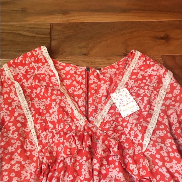 Free People Like You Best Orange Floral Mini Dress - Picture 7 of 14